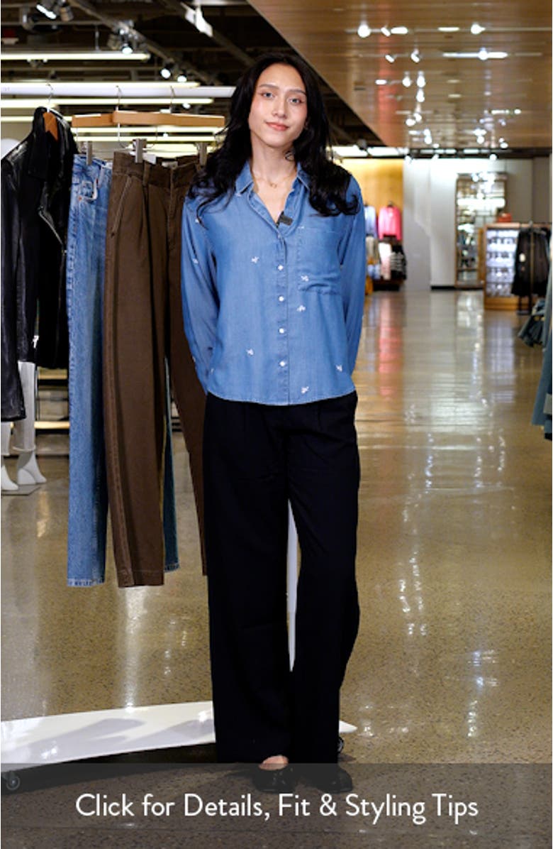 Cammie Embroidered Denim Shirt, sales video thumbnail