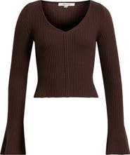 Madewell V-Neck Wool Rib Sweater Top
