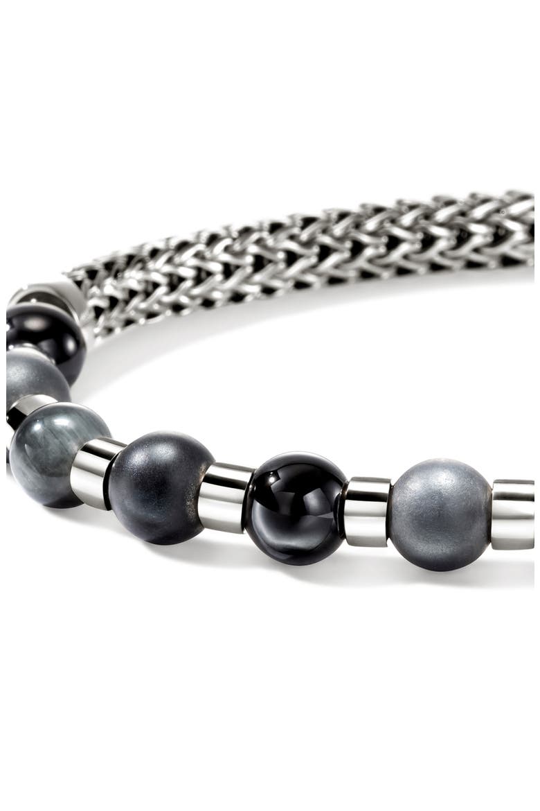 Beaded Chain Bracelet, Alternate, color, SILVER