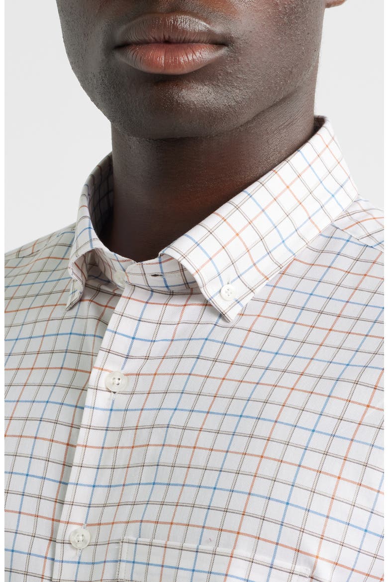 Windowpane Prep Cotton Twill Button-Down Shirt, Alternate, color, AUBURN