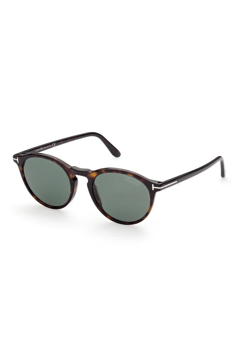Aurele 52mm Polarized Round Sunglasses, Alternate, color, DHAV/ GRNPZ