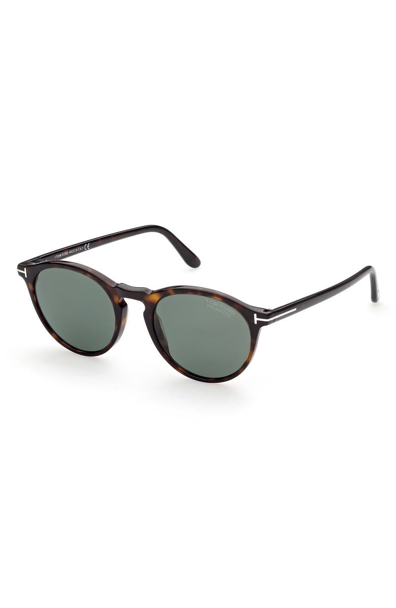 TOM FORD Aurele 52mm Polarized Round Sunglasses, Alternate, color, 