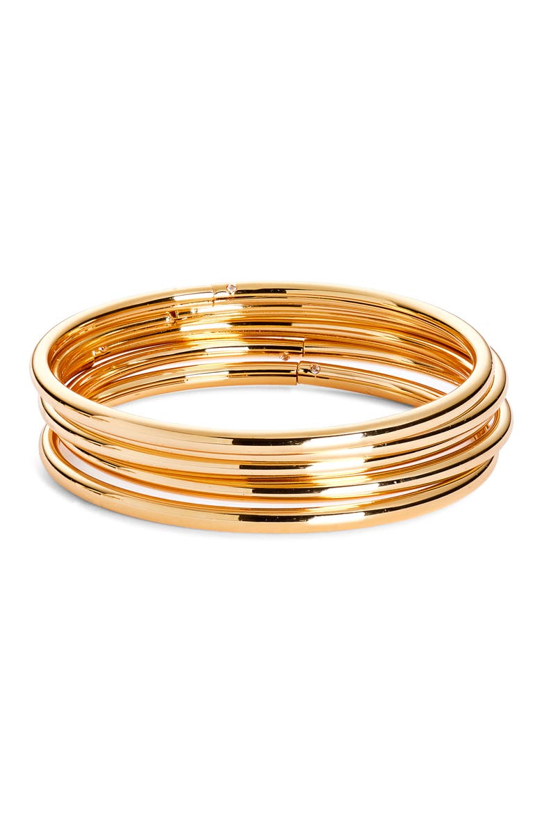Alexia Set of 5 Hinged Bangles, Main, color, GOLD
