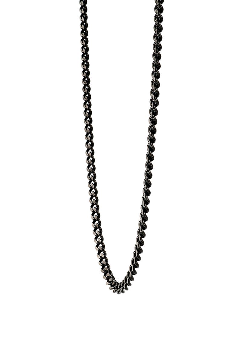Men's Curb Chain Necklace, Alternate, color, BLACK