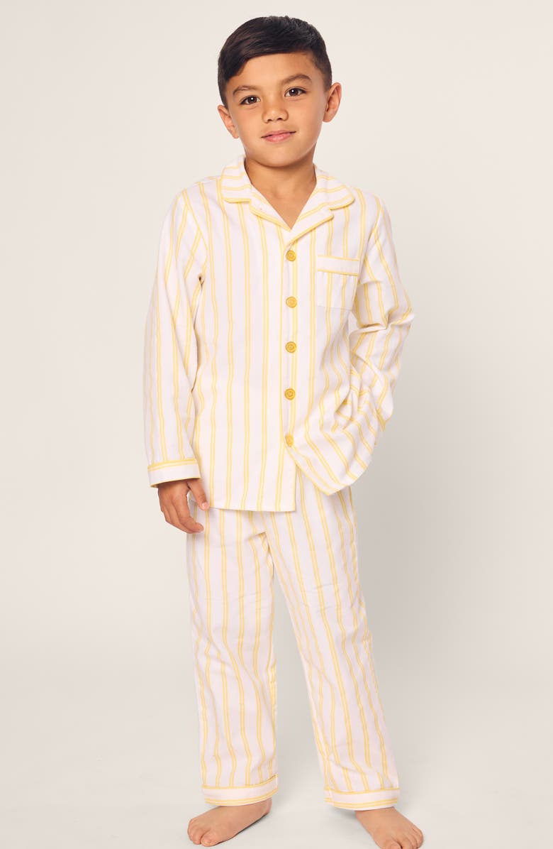 Petite Plume Kids' Stripe Cotton Blend Twill Two-Piece Pajamas, Alternate, color,