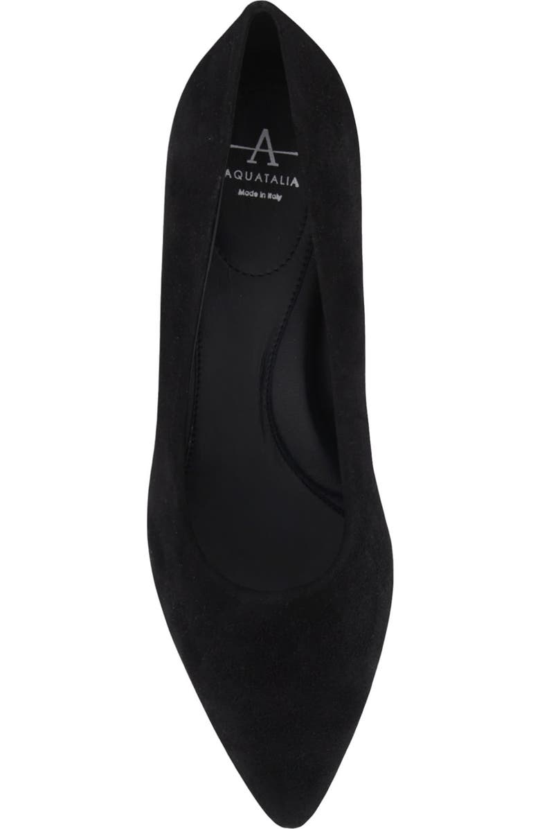 Aquatalia Kari Weatherproof Pointed Toe Pump, Alternate, color, Black Suede