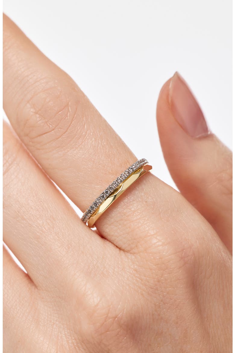 Esme 14k Gold Plate & Cubic Zirconia Band Ring, Alternate, color, GOLD