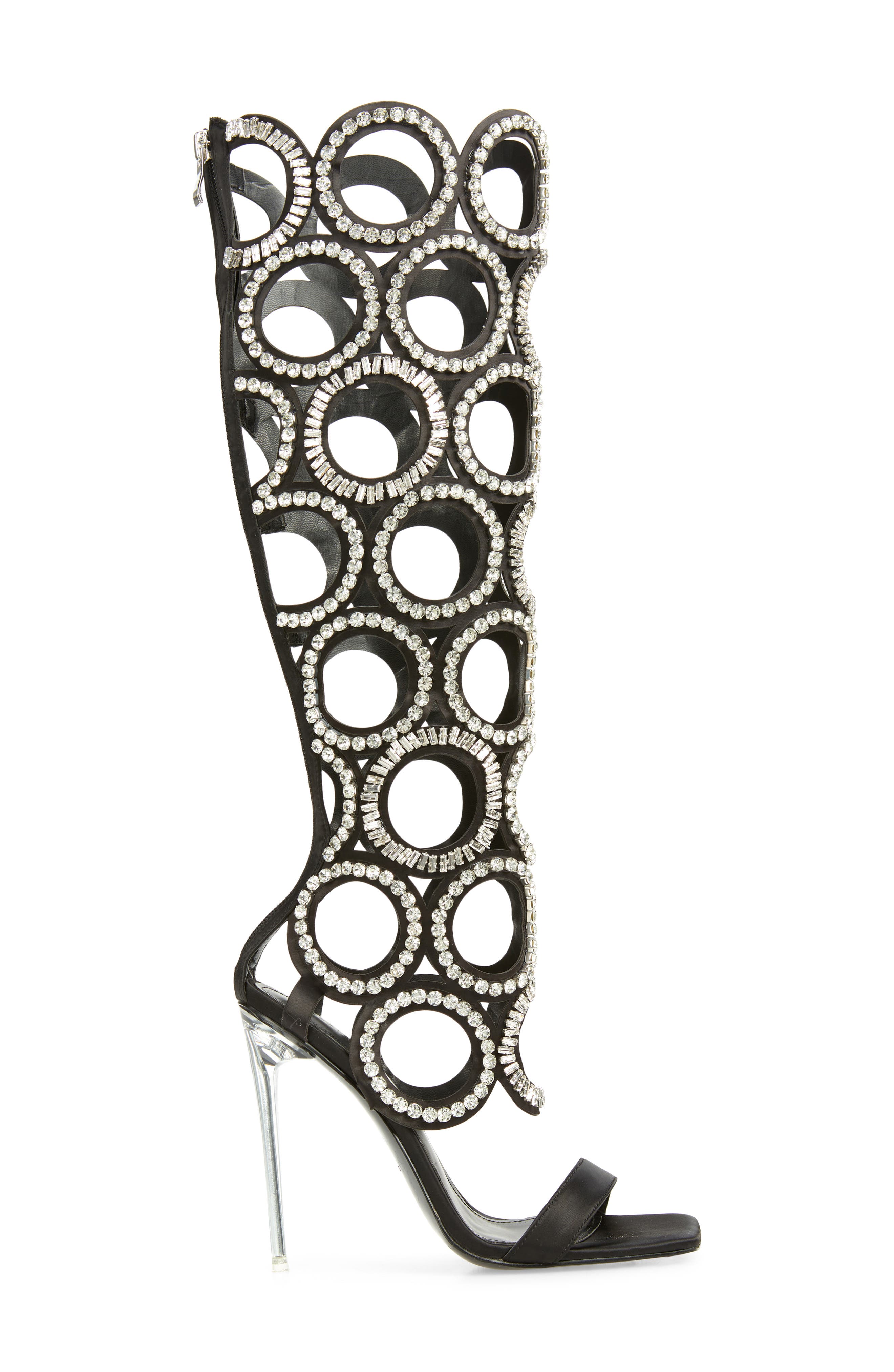 AZALEA WANG Stanton Crystal Beaded Cutout Shaft Boot, Alternate, color, 
