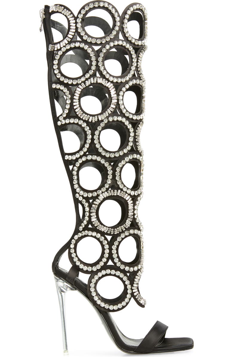 AZALEA WANG Stanton Crystal Beaded Cutout Shaft Boot, Alternate, color,