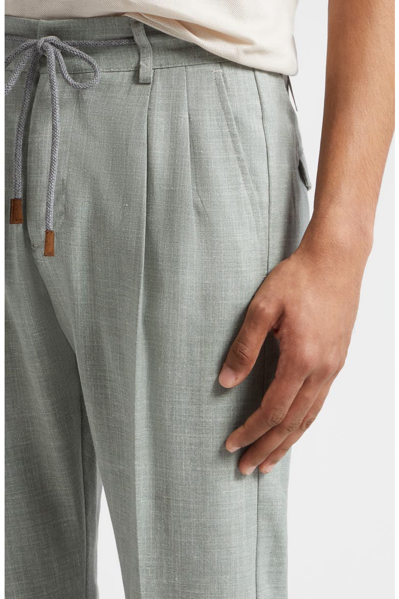 Wool Blend Drawstring Suit Pants, Alternate, color, MILITARY GREEN