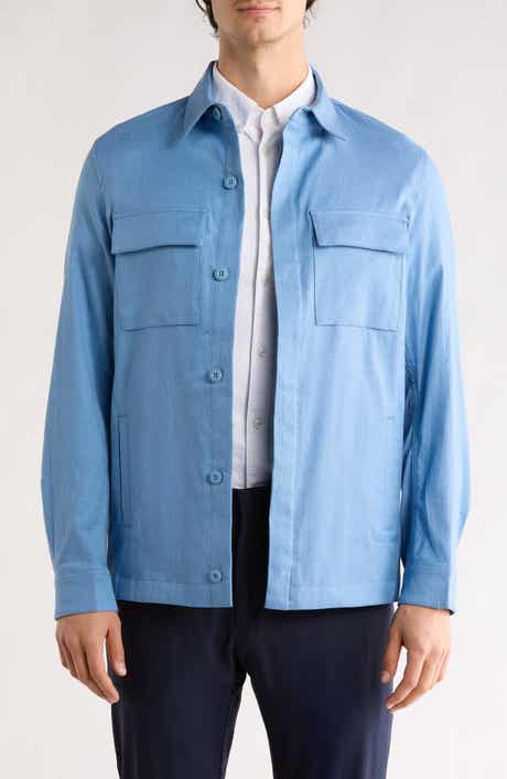 Linen & Cotton Button-Up Shirt Jacket