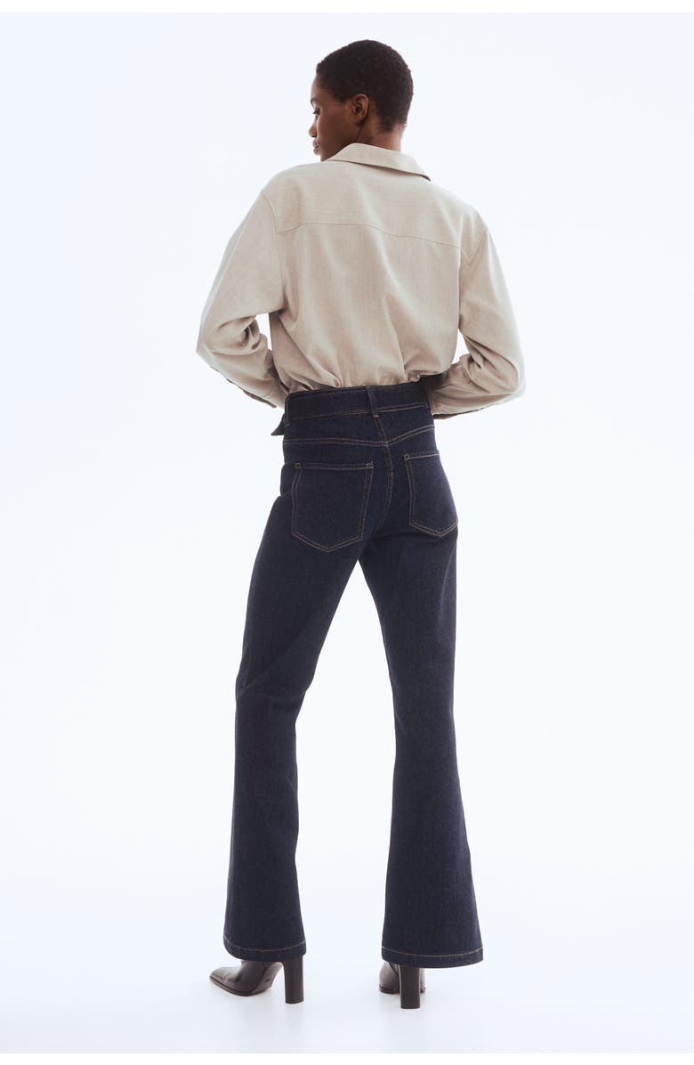 H&M Flared High Jeans, Alternate, color, Dark Denim Blue