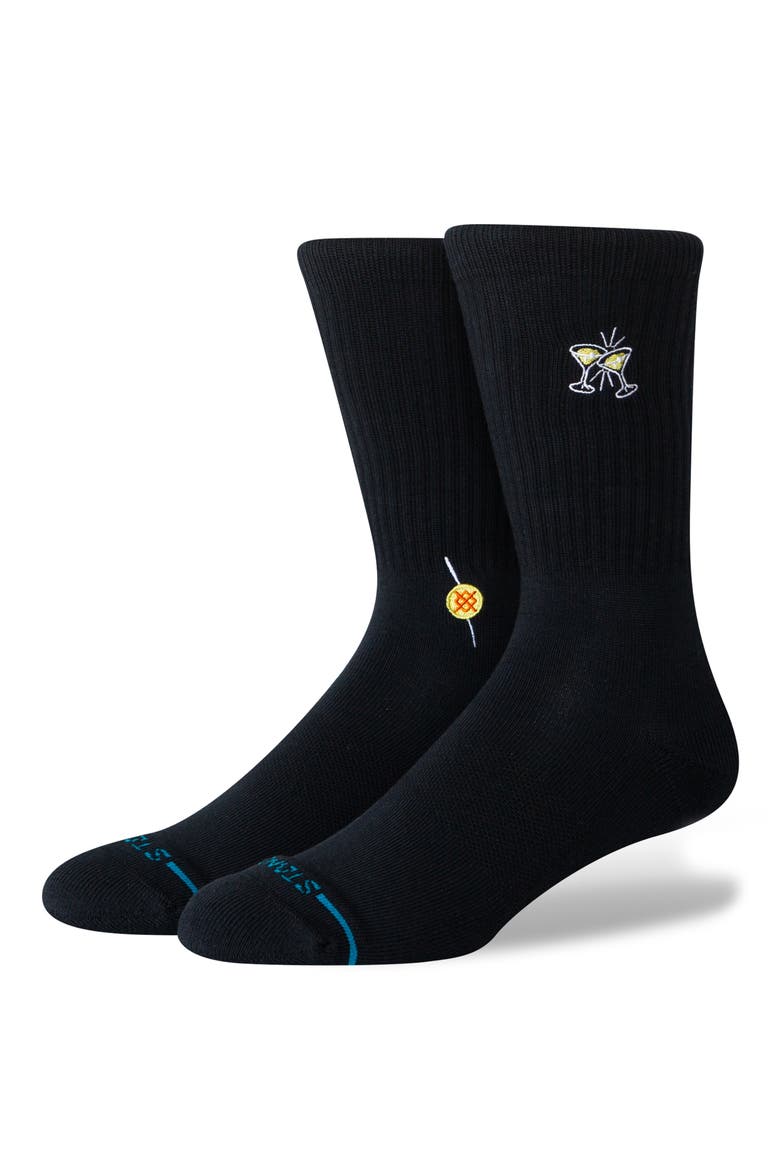 Extra Dirty Crew Socks, Main, color, BLACK