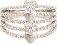Juvell Pavé Cubic Zirconia Heart Multiband Ring