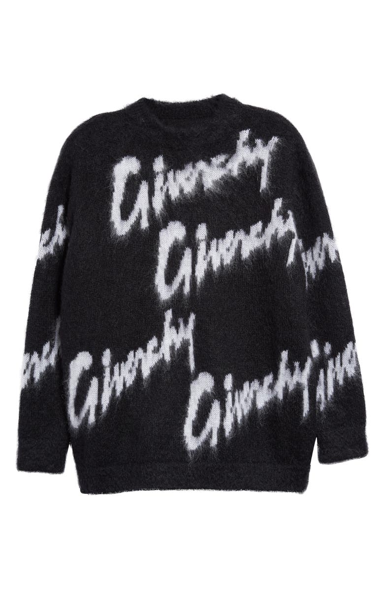 Givenchy Intarsia Logo Crewneck Mohair & Wool Blend Sweater, Alternate, color,