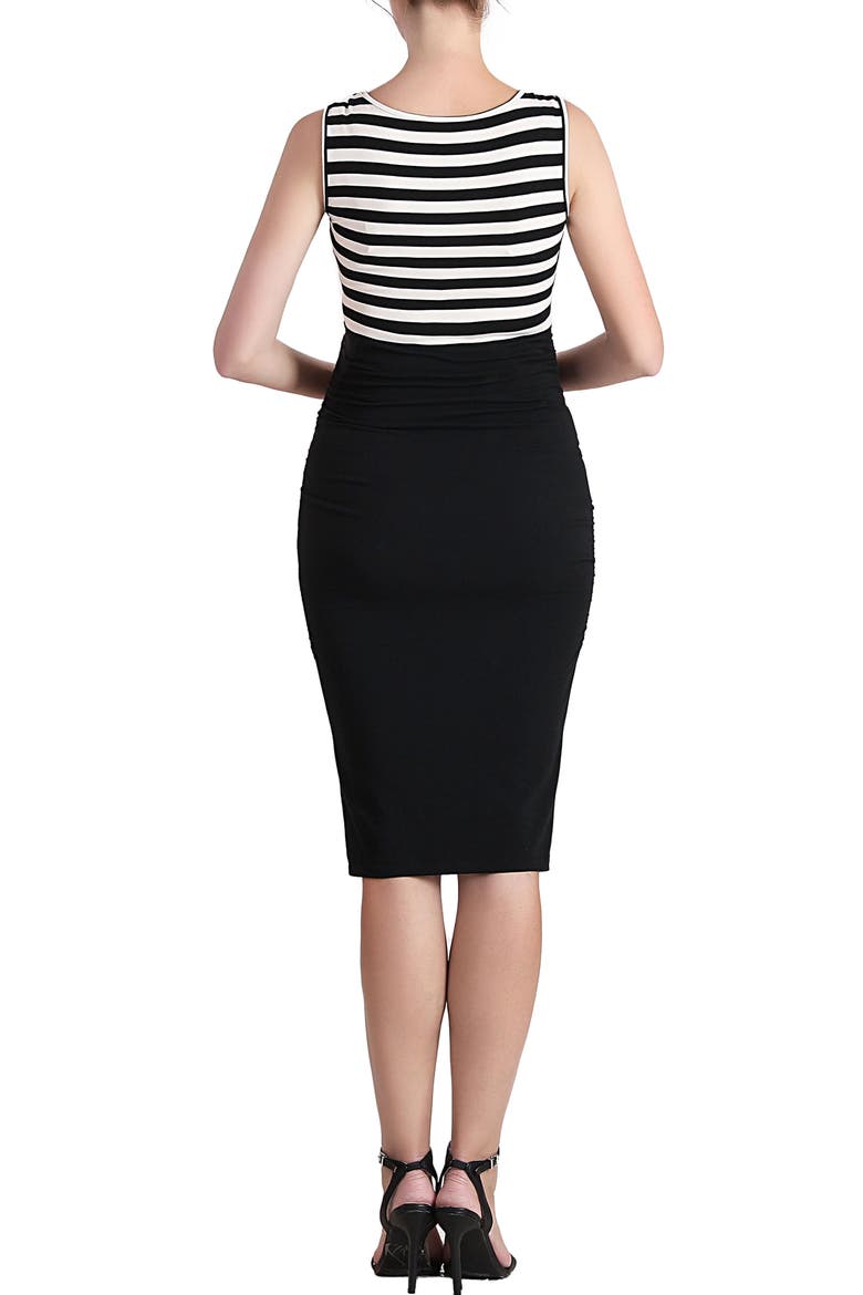 Margot Maternity Body-Con Dress, Alternate, color, BLACK/ WHITE