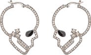 EYE CANDY LOS ANGELES Double Skull Crystal Drop Earrings