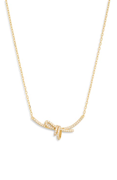 CZ Bow Link Necklace