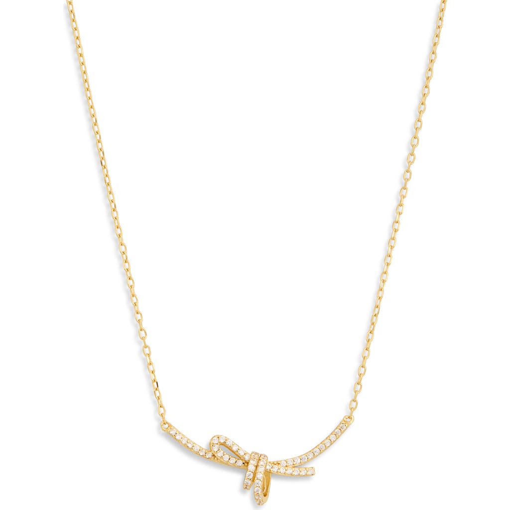 Argento Vivo Cz Bow Link Necklace In Gold