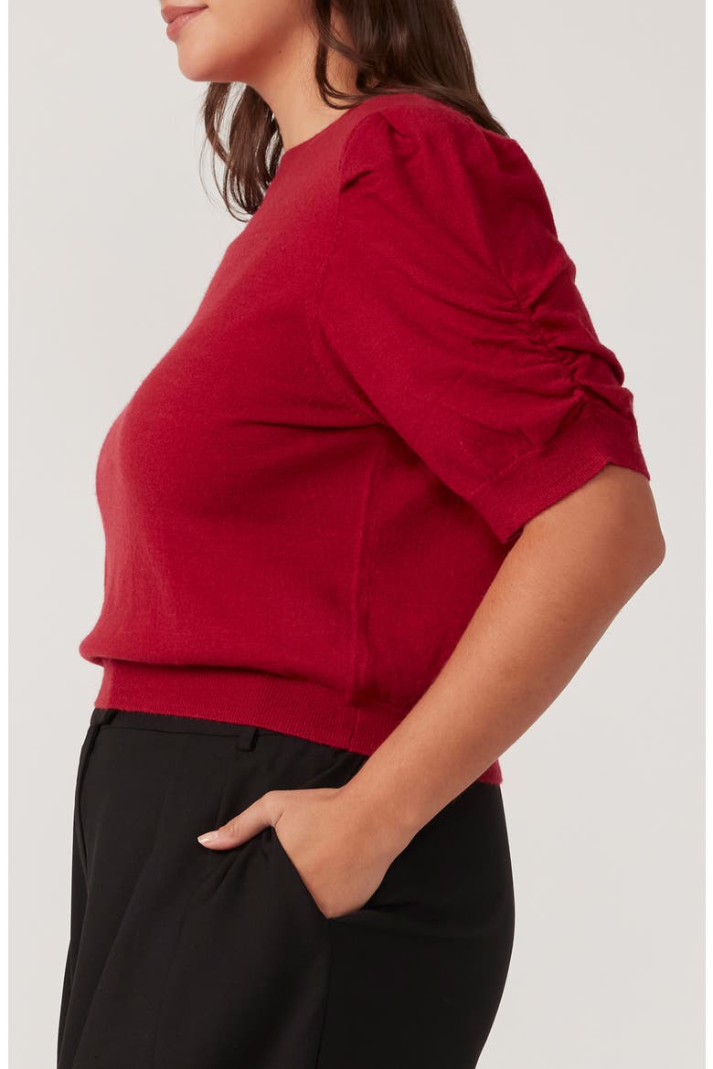 Bacchus Puff Sleeve Sweater, Alternate, color, AMARENA