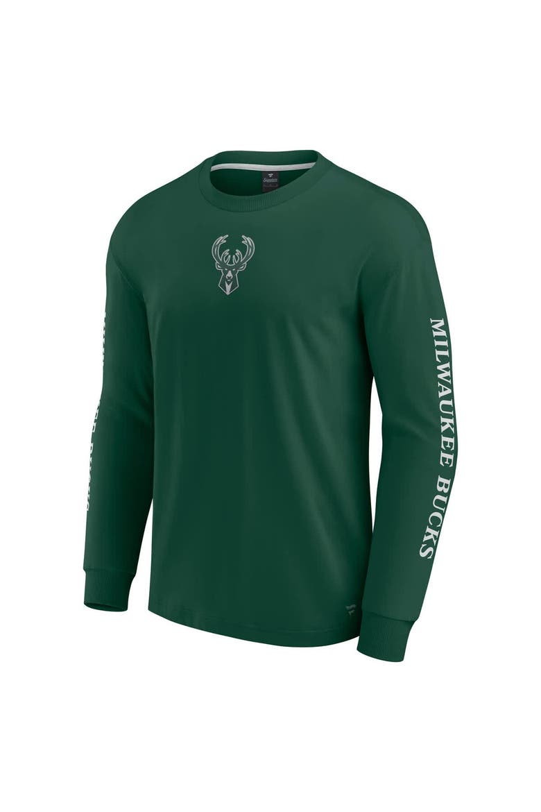 Men's Fanatics Hunter Green Milwaukee Bucks Elements Strive Long Sleeve T-Shirt, Alternate, color, Hunter Green