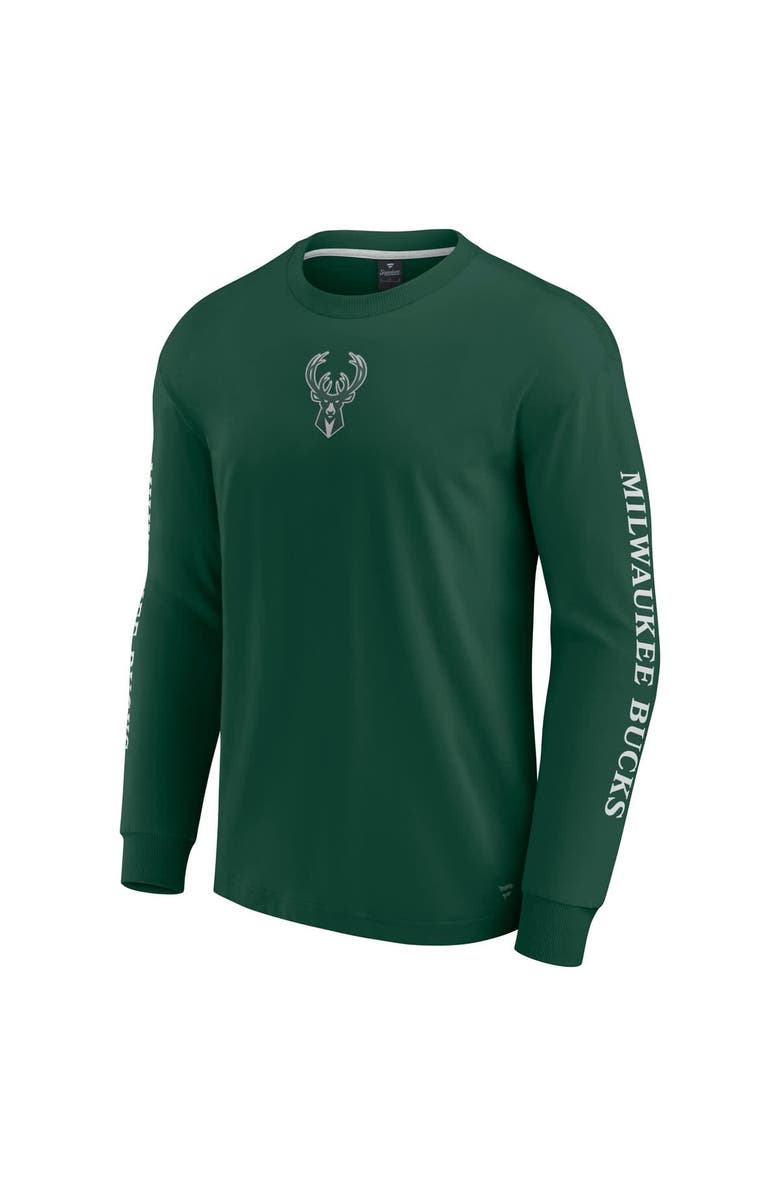 FANATICS Men's Fanatics Hunter Green Milwaukee Bucks Elements Strive Long Sleeve T-Shirt, Alternate, color, Hunter Green