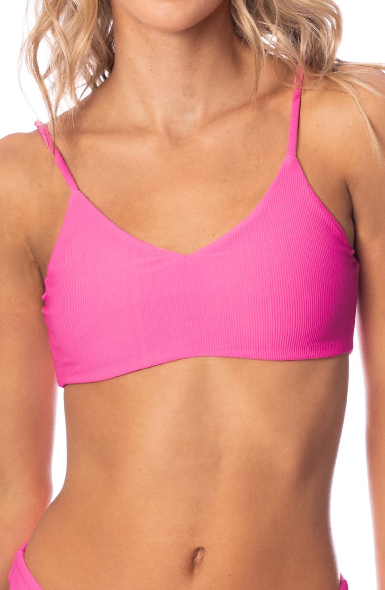 Maaji Radiant Pink Praia Reversible BIkini Top, Main, color, 