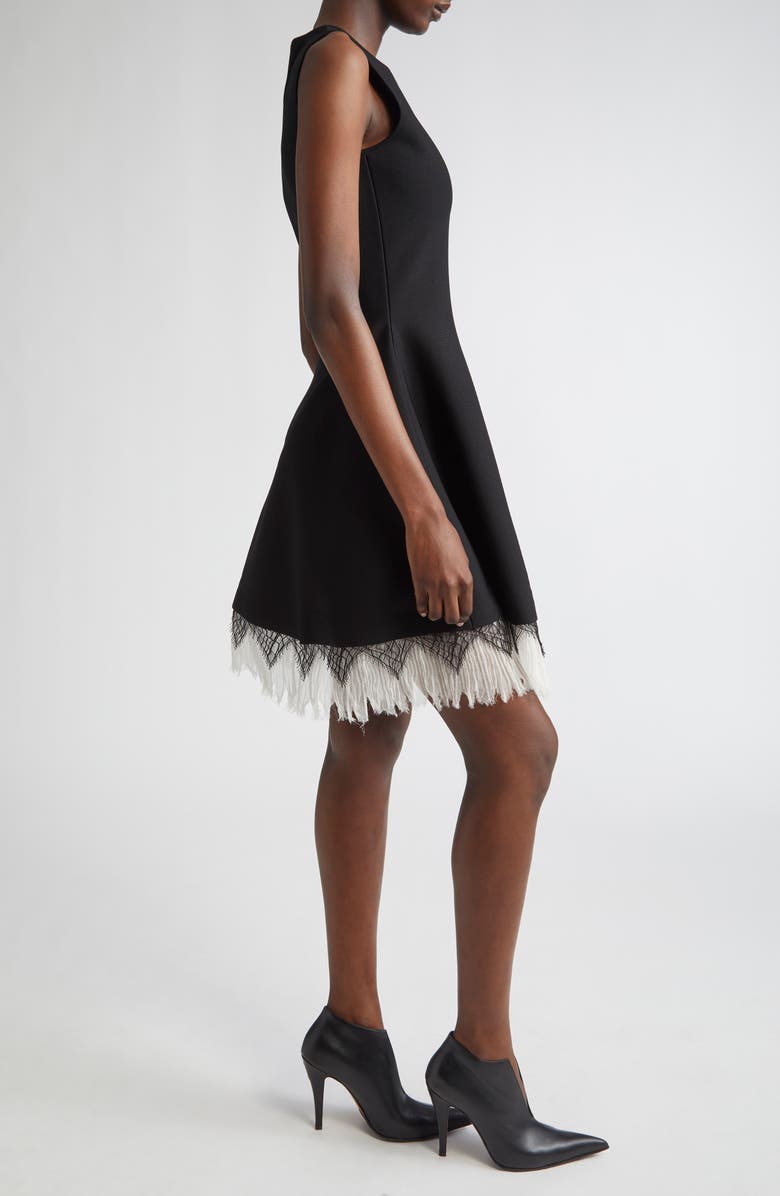 McQueen Volume Cobweb Lace Fit & Flare Minidress, Alternate, color, Black/ Ivory