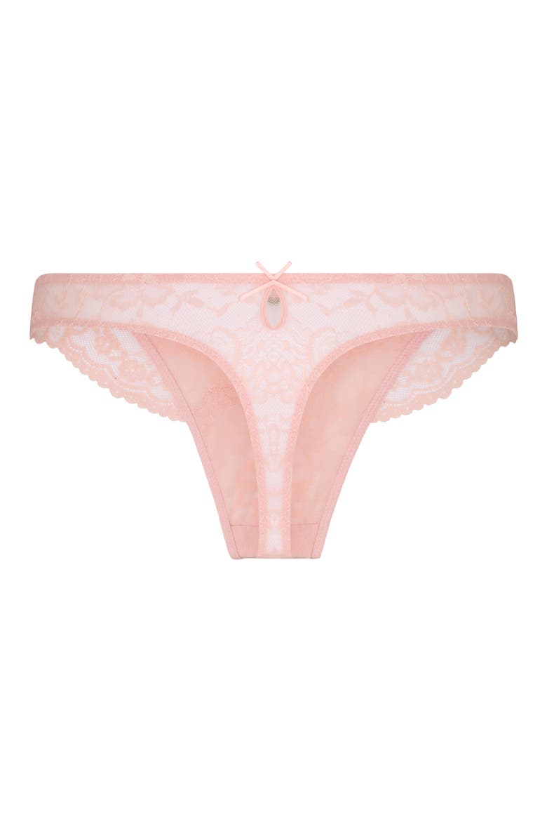 Isadora Lace High Leg String Thong, Alternate, color, BLOSSOM