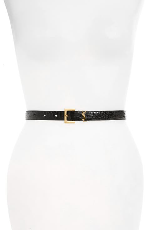 サンローランベルトYSL saint laurent monogram belt Saint Laurent YSL Monogram Leather Belt Black Sz.100 | eBay