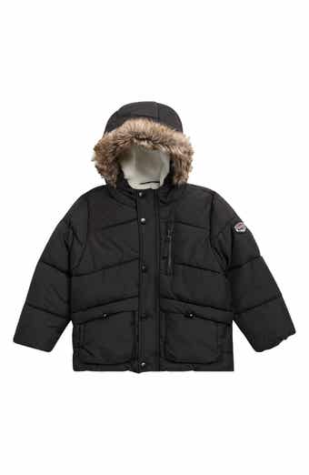 Kids' Grosgrain Faux Fur Trim Parka