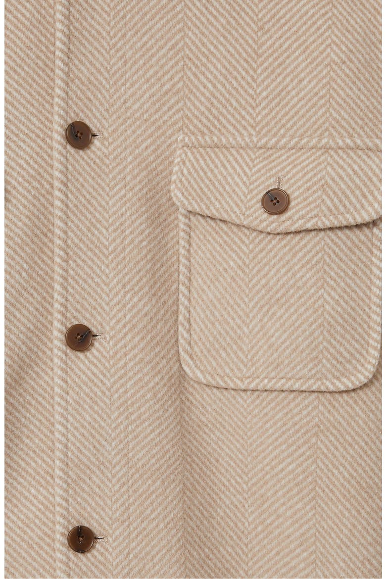 Compton Herringbone Wool Blend Shirt Jacket, Alternate, color, OATMEAL