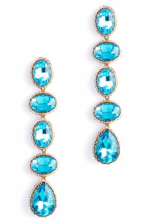 Deepa Gurnani Tyra Drop Earrings in Aqua 