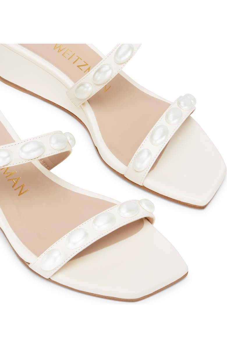 Stuart Weitzman Pearlita 50 Wedge Slide Sandal, Alternate, color, Seashell