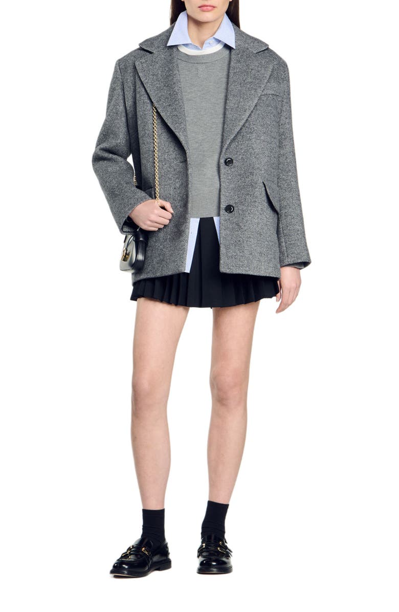 SANDRO Pleated skort, Alternate, color, 