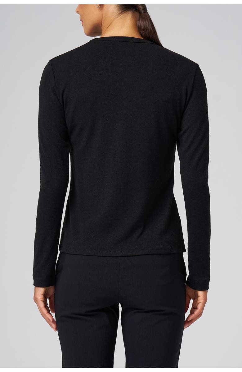 Franne Golde Structured Knit Long Sleeve Tee, Alternate, color, Black