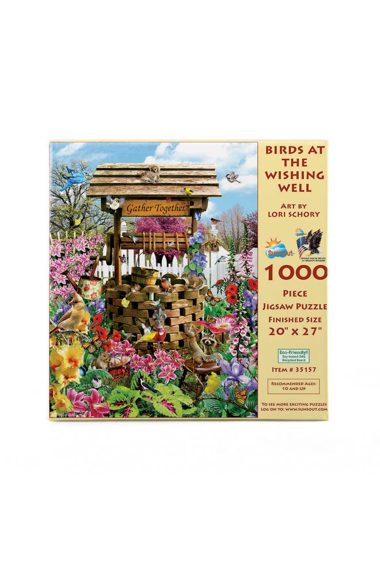 Birds at the Wishing Well 1000 piece Jigsaw Puzzle for Adults, Alternate, color, Multicolor