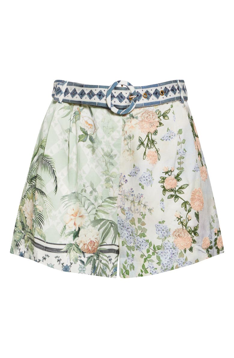 Camilla Tuck Front Belted Shorts, Alternate, color, Jardim Party
