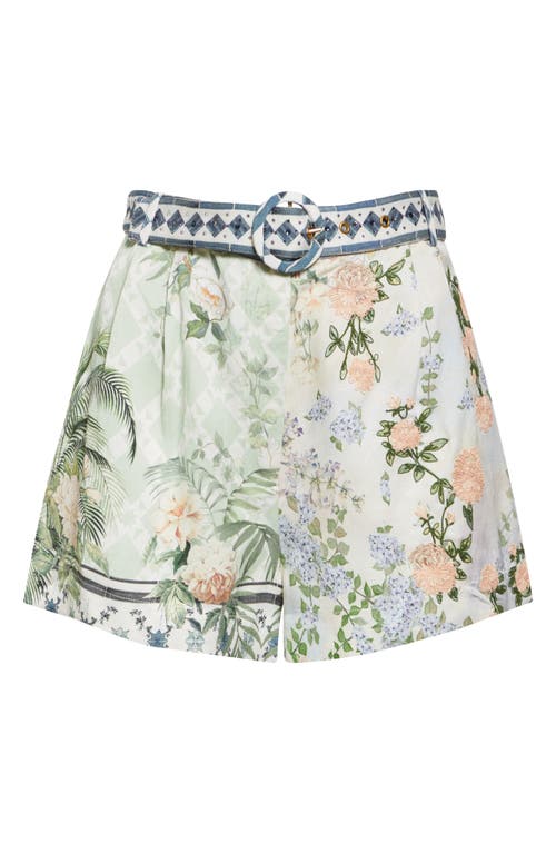 Camilla Tuck Front Belted Shorts In Jardim Party
