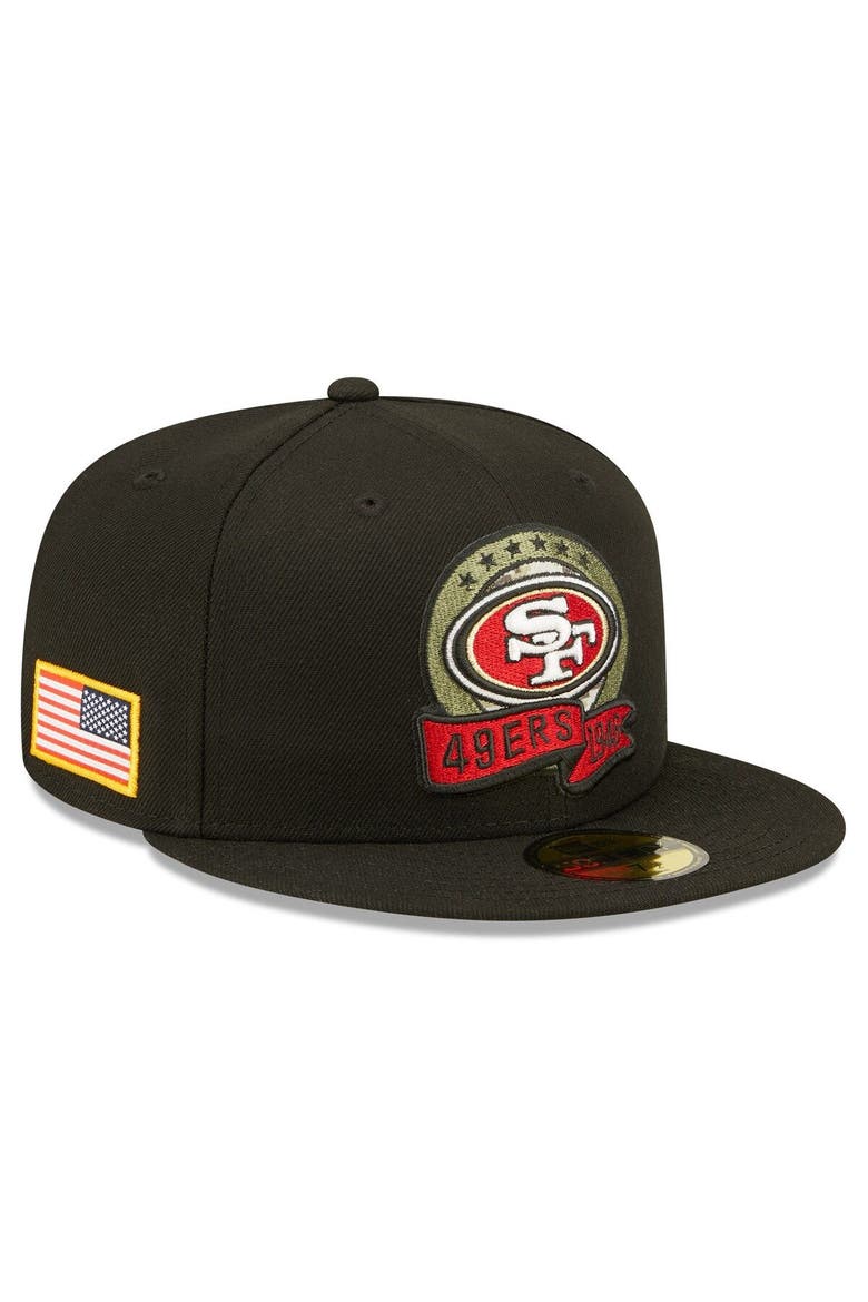 Men's New Era Black San Francisco 49ers 2022 Salute To Service 59FIFTY Fitted Hat, Alternate, color, Black