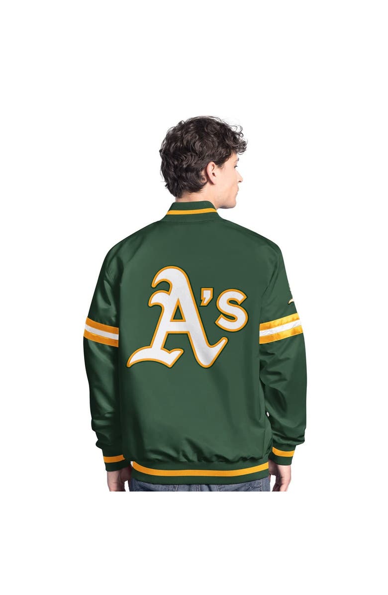 STARTER Men's Starter  Green Athletics Scout Full-Snap Varsity Jacket, Alternate, color, Green