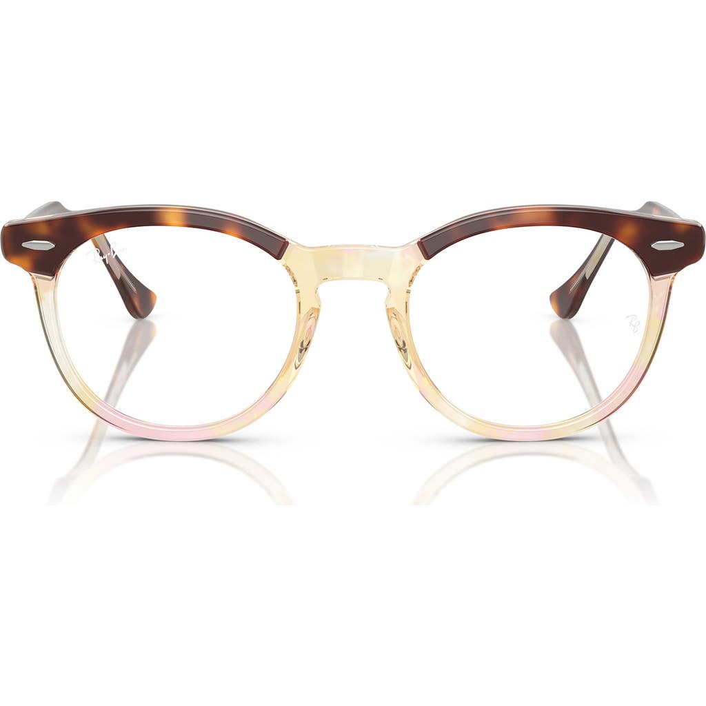 Ray Ban Ray-ban 51mm Square Optical Glasses In Light Havana On Multicolor