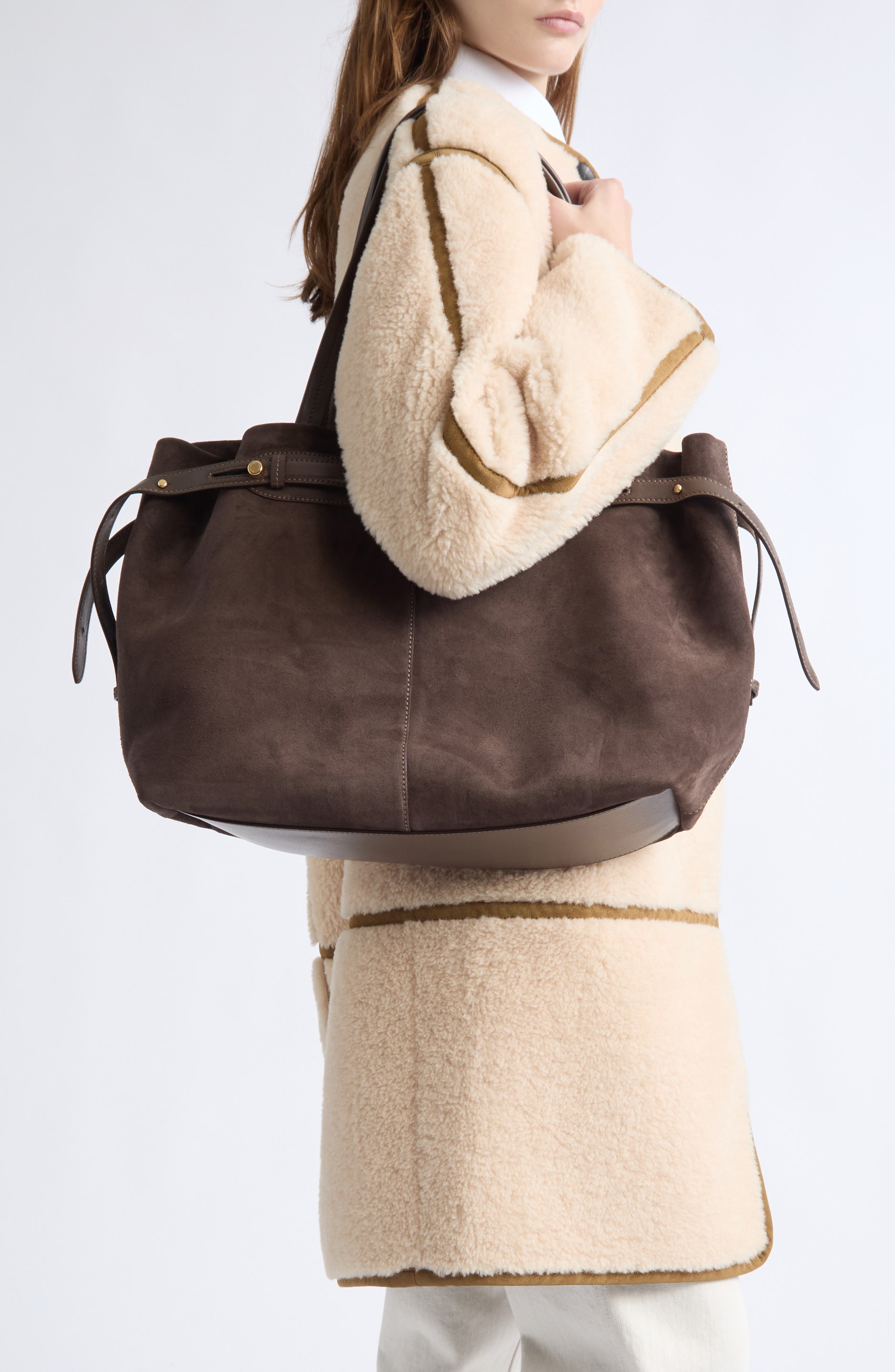 Wilson Suede Tote, Alternate, color, TRUFFLE