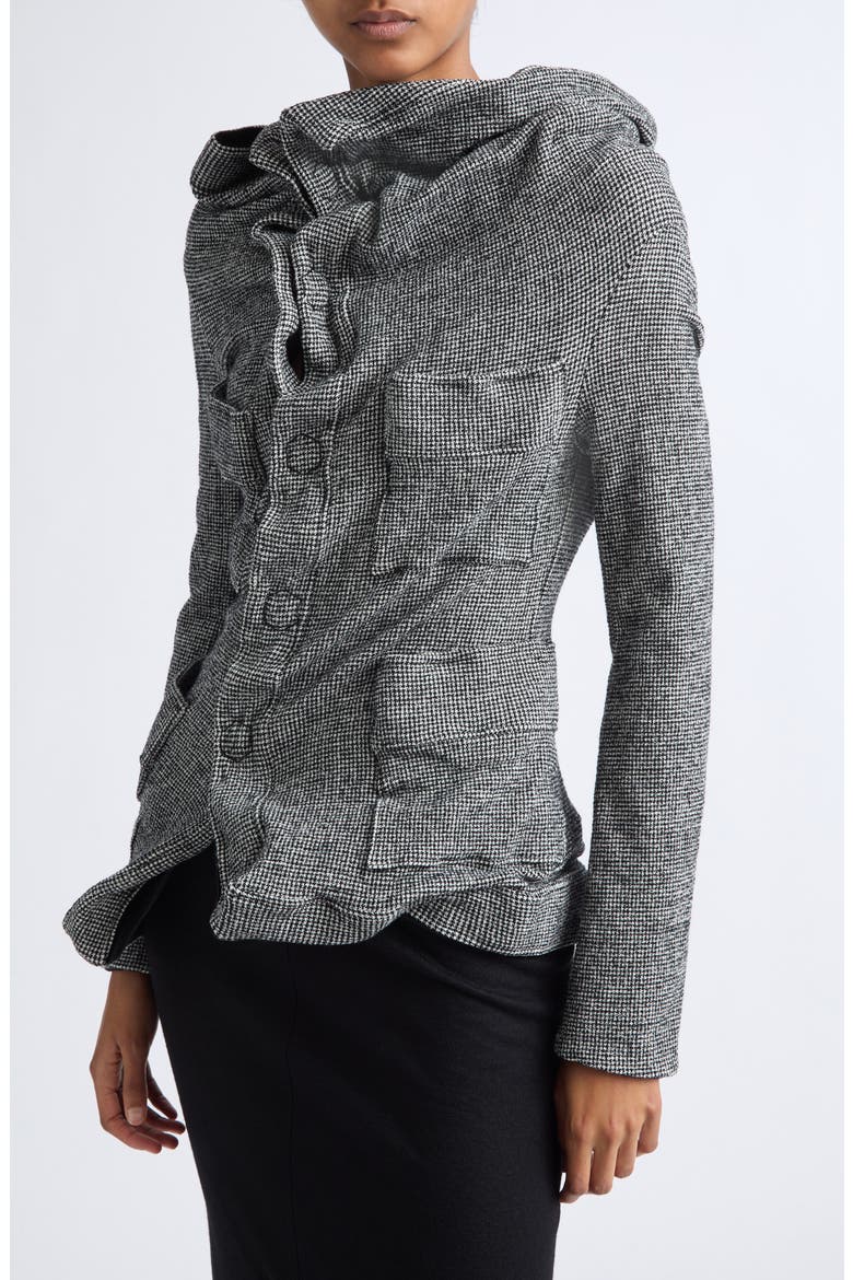 Twisted Wool Blend Jacket, Alternate, color, HOUNDSTOOTH