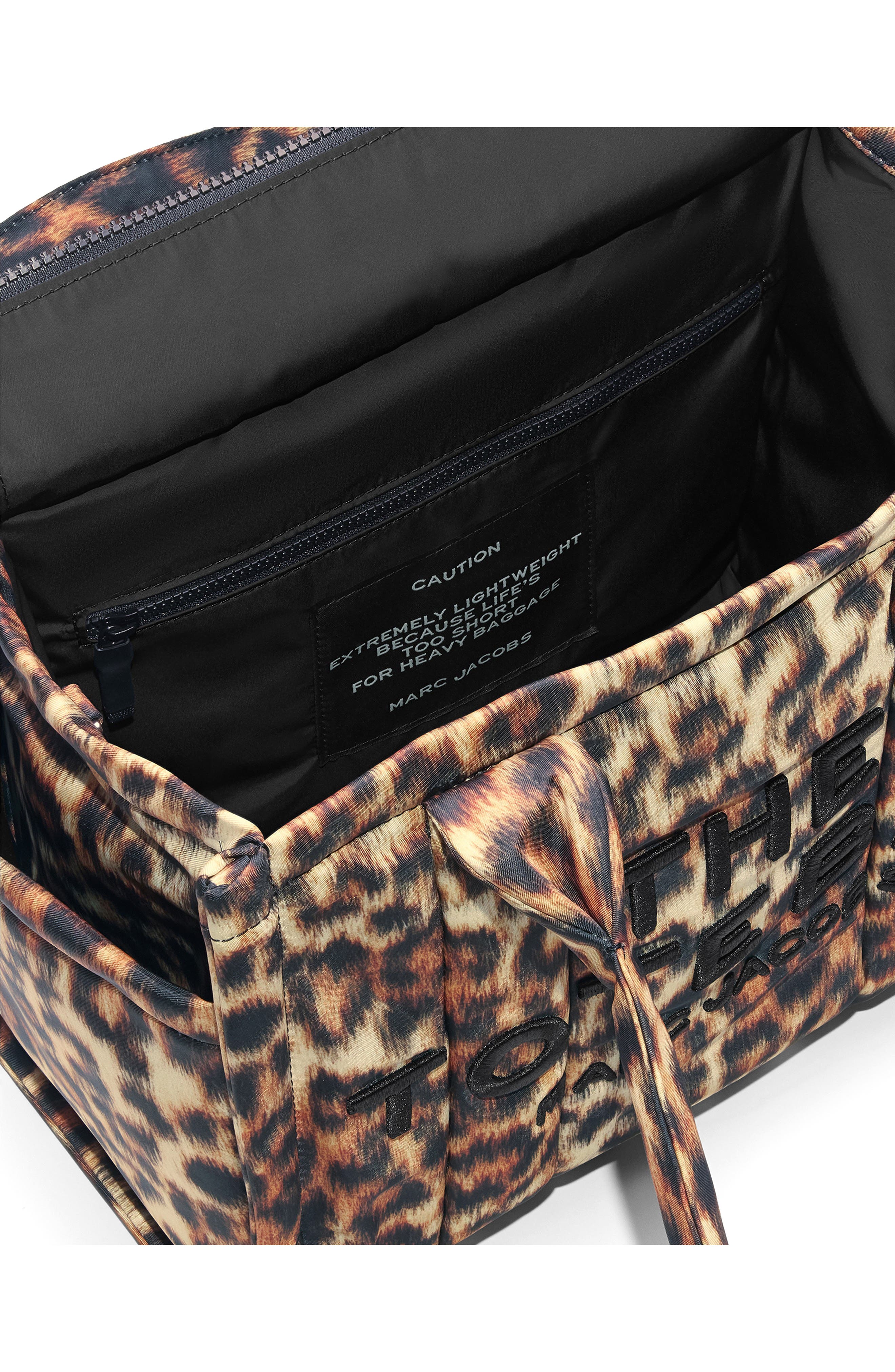 The Medium Tote Leo Puffy Nylon Tote, Alternate, color, BROWN MULTI