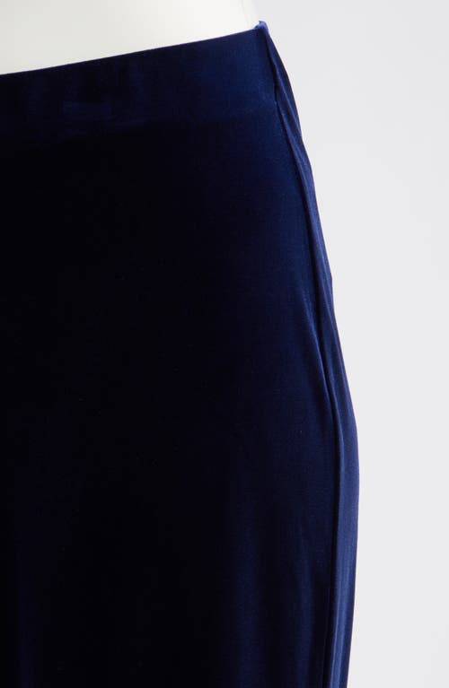 Ak Anne Klein High Waist Pull-on Wide Leg Pants In Blue