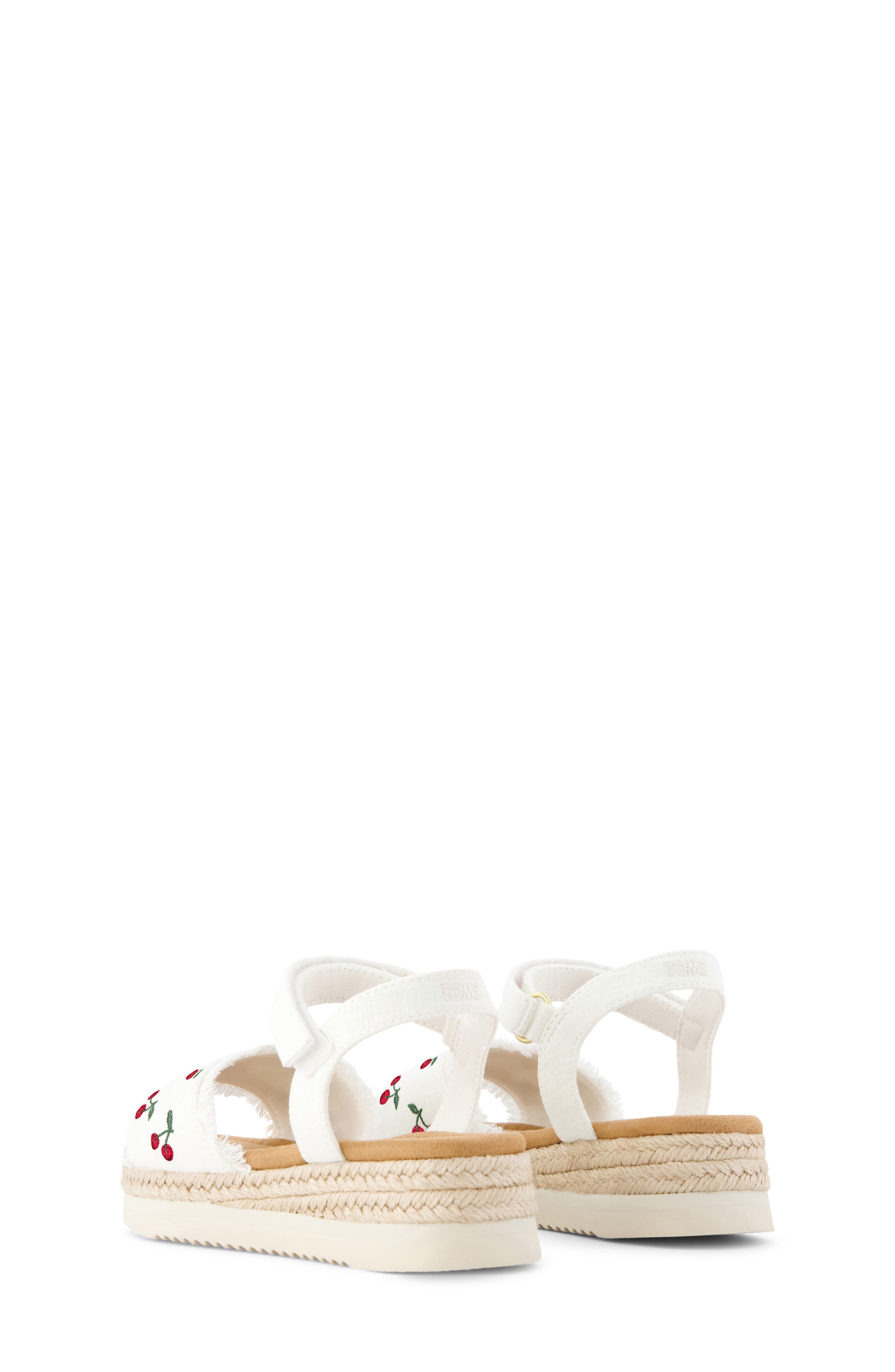 TOMS Kids' Diana Espadrille Ankle Strap Platform Wedge Sandal, Alternate, color, 