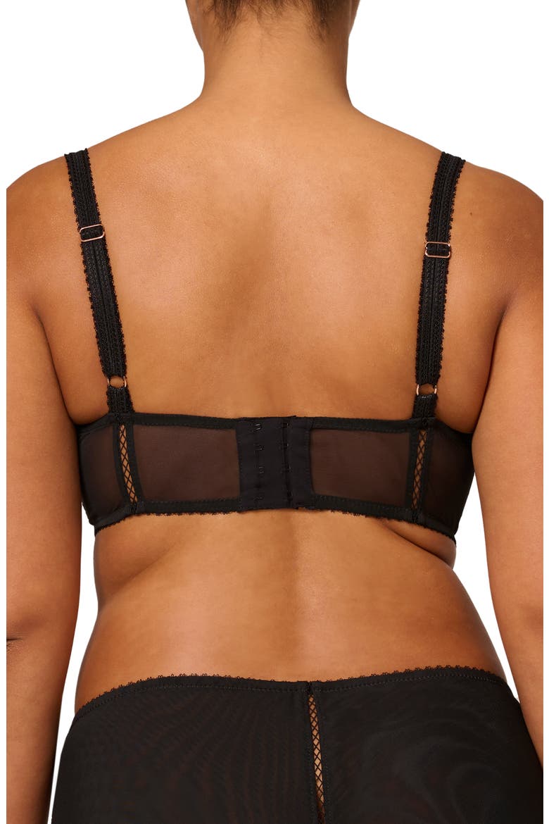 Embroidered Underwire Demi Bra, Alternate, color, BLACK