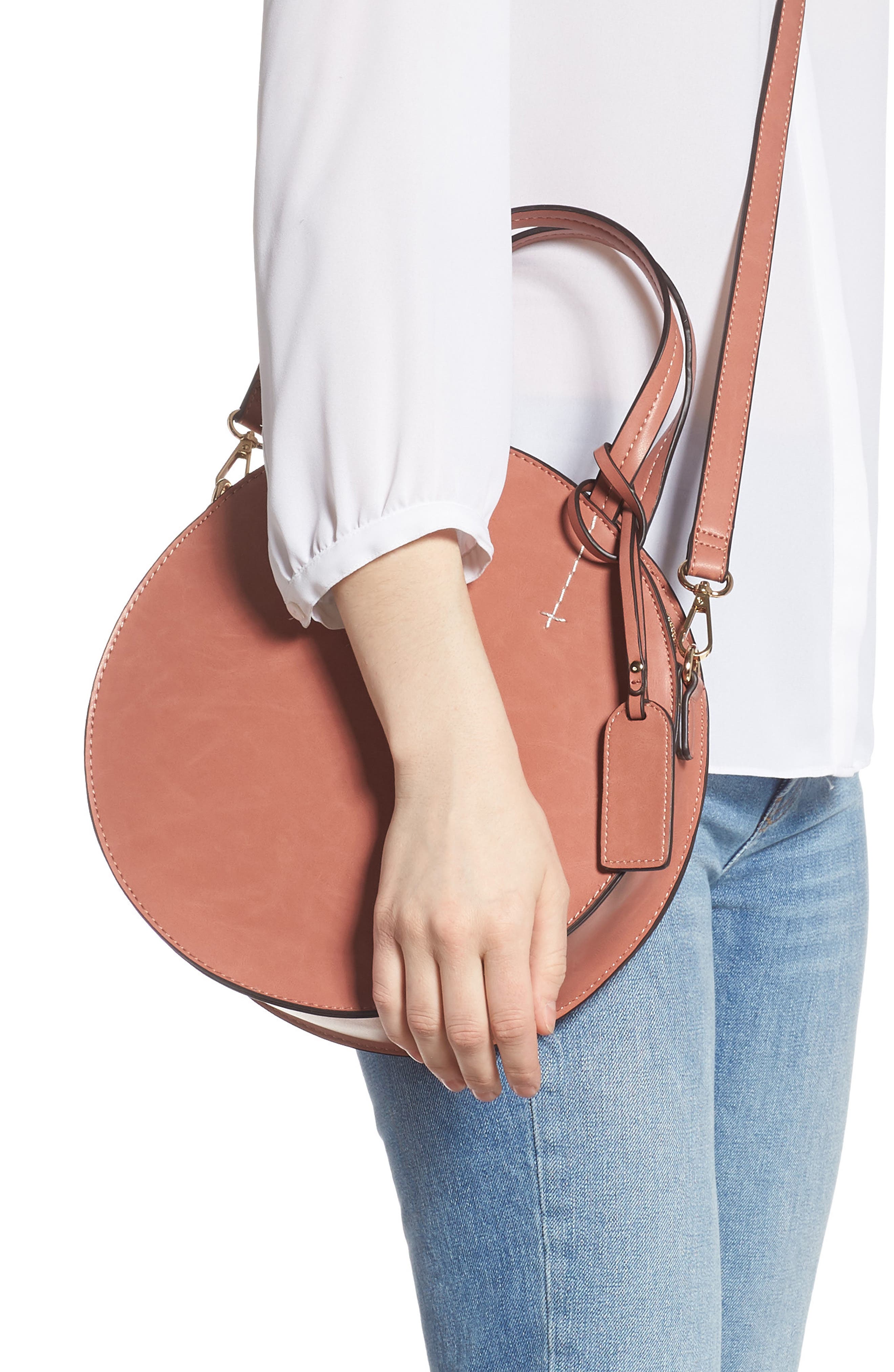 Sole Society Palermo Canteen Faux Leather Circle Crossbody Bag, Alternate, color, 