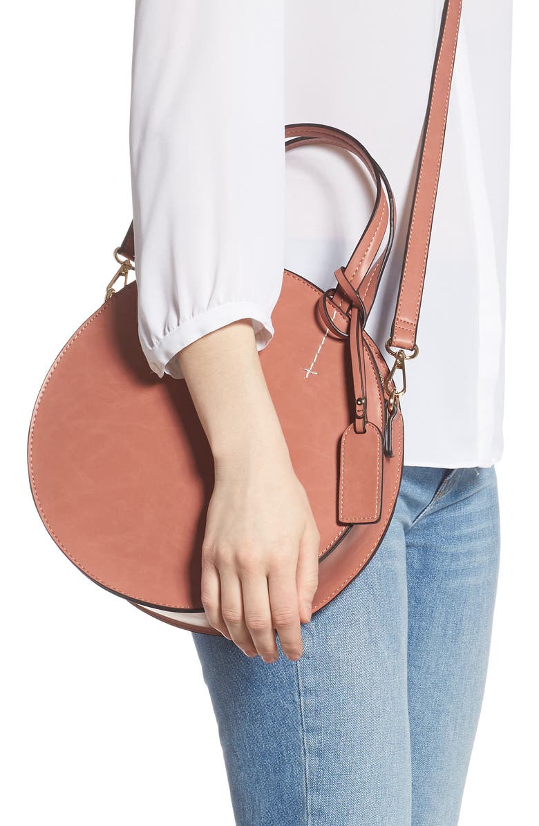 Sole Society Palermo Canteen Faux Leather Circle Crossbody Bag, Alternate, color,